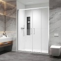 Porta doccia doppio scorrevole 160cm altezza 200cm finitura cromo| KZ6000 kamalu - 1