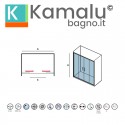 Porta doccia doppio scorrevole 160cm altezza 200cm finitura cromo| KZ6000 kamalu - 2