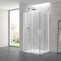 Box doccia 80x80cm angolare porte scorrevoli finitura bianca| KLA1000W kamalu - 1