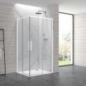 Box doccia 80x80cm angolare porte scorrevoli finitura bianca| KLA1000W kamalu - 2