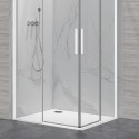 Box doccia 80x80cm angolare porte scorrevoli finitura bianca| KLA1000W kamalu - 4