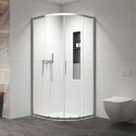 Box doccia 80x80 semicircolare altezza 200h finitura cromo | KZ2000 kamalu - 1
