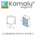 Porta doccia nero opaco 95 cm battente e anta fissa | KS5000N kamalu - 4