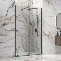 Porta doccia color nero scorrevole 120 cm senza telaio | KNM4000N kamalu - 2
