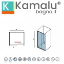 Porta doccia scorrevole 120 cm senza telaio color oro rosa | KNM4000GR kamalu - 4