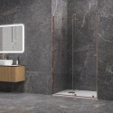Porta doccia scorrevole 120 cm senza telaio color oro rosa | KNM4000GR kamalu - 1