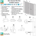 Doccia nicchia doppio battente 95cm altezza 190 cm | KS2800-SALOON kamalu - 3