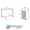 Box doccia doppio battente 65cm tipologia saloon KS2800 Saloon kamalu - 2