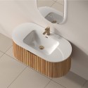 Mobile bagno curvo 100 cm cannettato con lavabo integrato | KAM-NORTH-P100 kamalu - 2