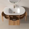 Mobile bagno curvo 100 cm cannettato con lavabo integrato | KAM-NORTH-P100 kamalu - 3