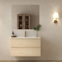 Mobile bagno 100 cm lavabo integrato legno chiaro | KAM-HR100 kamalu - 5