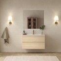 Mobile bagno 100 cm lavabo integrato legno chiaro | KAM-HR100 kamalu - 6