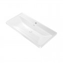 Mobile bagno 100 cm lavabo integrato e specchio contenitore | KAM-SM100 Kamalu - 5