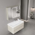 Mobile bagno 100 cm lavabo integrato e specchio contenitore | KAM-SM100 Kamalu - 2