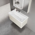 Mobile bagno 100 cm lavabo integrato e specchio contenitore | KAM-SM100 Kamalu - 3