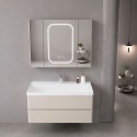 Mobile bagno 100 cm lavabo integrato e specchio contenitore | KAM-SM100 Kamalu - 1