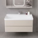 Mobile bagno 100 cm lavabo integrato e specchio contenitore | KAM-SM100 Kamalu - 4