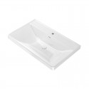 Mobile bagno 80 cm color bianco crema lavabo integrato | KAM-SM80 Kamalu - 5