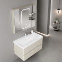 Mobile bagno 80 cm color bianco crema lavabo integrato | KAM-SM80 Kamalu - 2