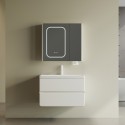 Mobile bagno 80 cm lavabo integrato e specchio contenitore | KAM-SM80 kamalu - 1