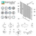 Porta doccia scorrevole 130 cm senza telaio | KNM4000C Kamalu - 11