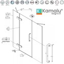 Porta doccia 135 cm battente con 2 laterali fissi | KT6000 Kamalu - 3