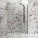 Porta doccia 175cm battente con 2 laterali finitura acciaio spazzolato | KT6000AC Kamalu - 2