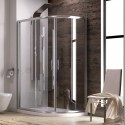 Box doccia stondato 120x90cm vetro trasparente KAM-K270 kamalu - 2