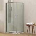 Box doccia ad angolo 70x70 altezza 180 cristallo trasparente K410 kamalu - 1