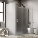 Doccia nicchia 100cm altezza 180cm vetro opaco K410N kamalu - 1