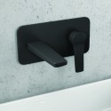 Miscelatore lavabo a muro finitura nera | Nico-260L kamalu - 1