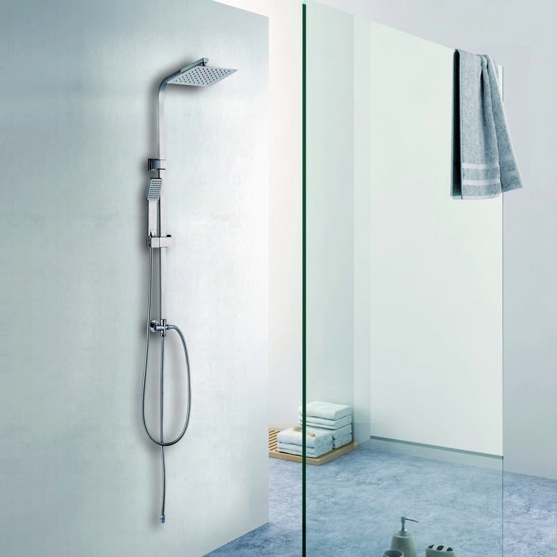 Colonna doccia design quadrato con soffione, doccetta e flessibile | V300C kamalu - 5
