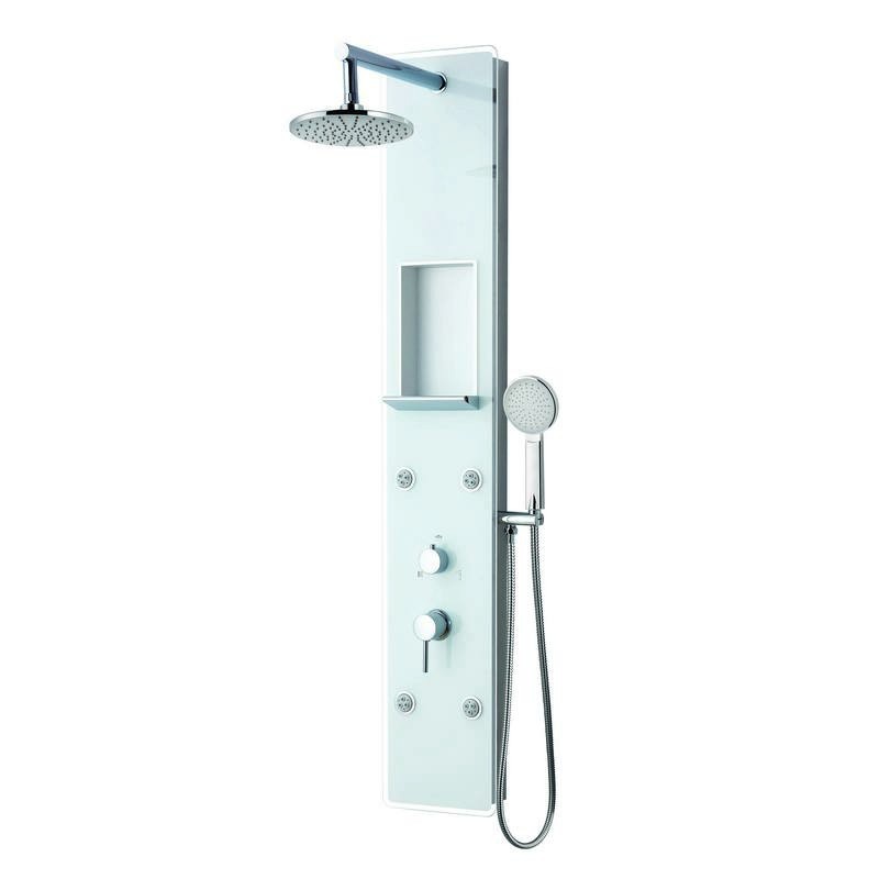 Colonna idromassaggio in PVC e vetro temperato con mensola integrata | Kaman-8800 kamalu - 4