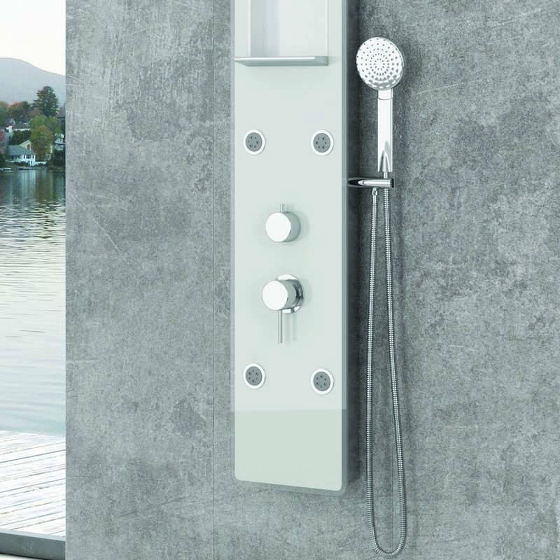 Colonna idromassaggio in PVC e vetro temperato con mensola integrata | Kaman-8800 kamalu - 3