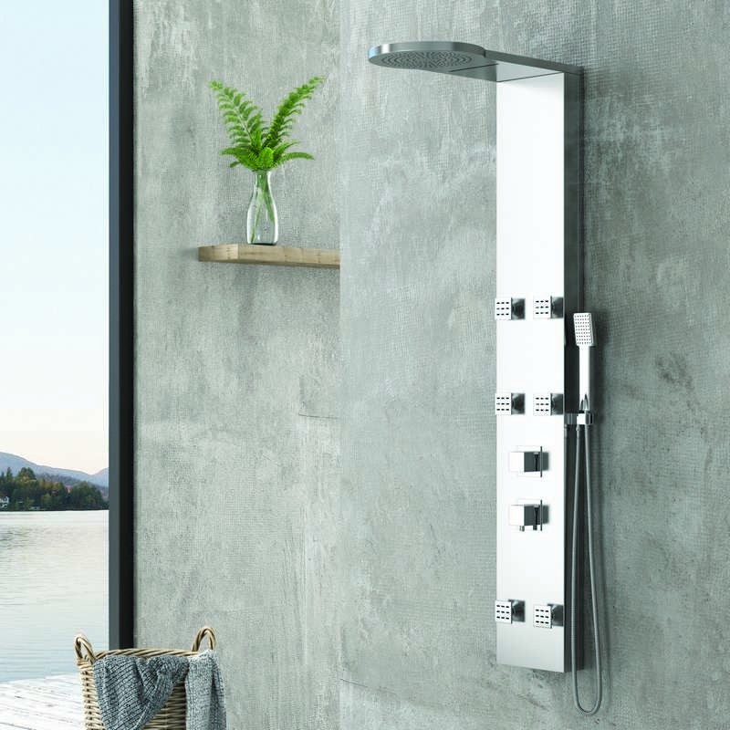 Colonna doccia effetto cascata in Abs finitura cromata | Kaman-5050 kamalu - 1