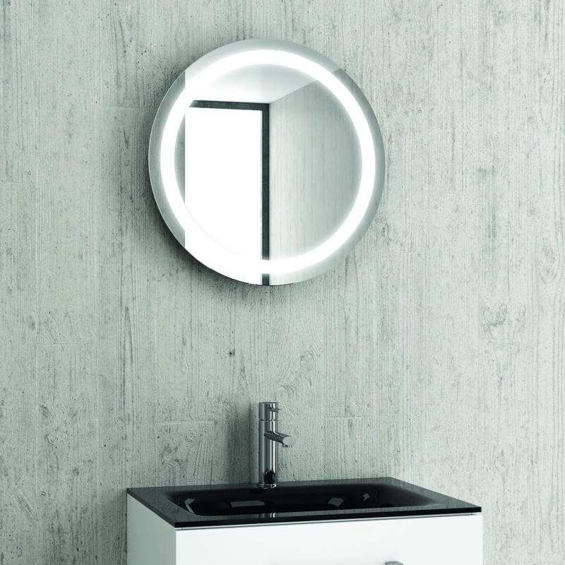 Specchio bagno led tondo con contenitore | KAM-138 kamalu - 1