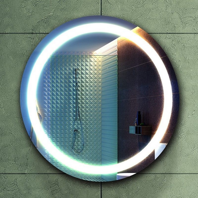 Specchio bagno led tondo con contenitore | KAM-138 kamalu - 5