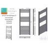 Termoarredo Bianco 600x1180mm modello Kam-383B kamalubagno