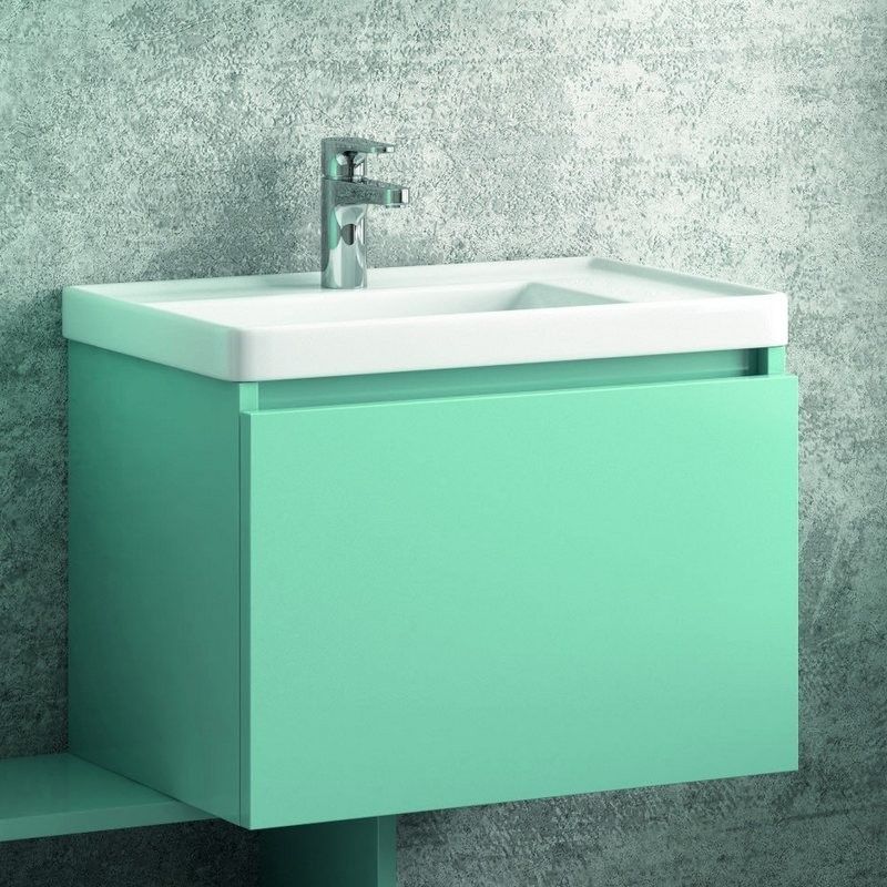 Composizione bagno sospesa 60cm mobile con lavabo colonna specchio e pensile SP-60A kamalu