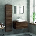 Composizione bagno sospesa 80cm mobile colonna e specchio led kamalu - 1