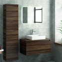 Composizione bagno sospesa 80cm mobile colonna e specchio led kamalu - 2