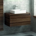 Composizione bagno sospesa 80cm mobile colonna e specchio led kamalu - 3