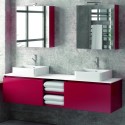 Composizione bagno 175cm sospesa, composta da mobile, due specchi e 2 pensili SP-175B kamalu - 3