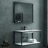 Mobile bagno sospeso 100 cm stile industrial con struttura metallica SOP-100 kamalu - 3