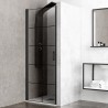 Nicchia doccia battente 90 cm telaio nero e serigrafia nera NICO-B3000 kamalu - 1