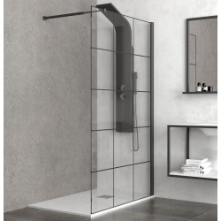Doccia walk in colore nero 80cm kamalubagno