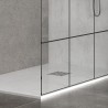 Parete doccia walk in 120 cm colore nero NICO-W1000 kamalu - 4