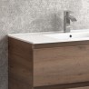 Composizione bagno sospesa 100cm: mobile con lavabo, specchio contenitore e colonna  TOD-100F kamalu - 7