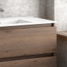 Composizione bagno sospesa 100cm: mobile con lavabo, specchio contenitore e colonna  TOD-100F kamalu - 9