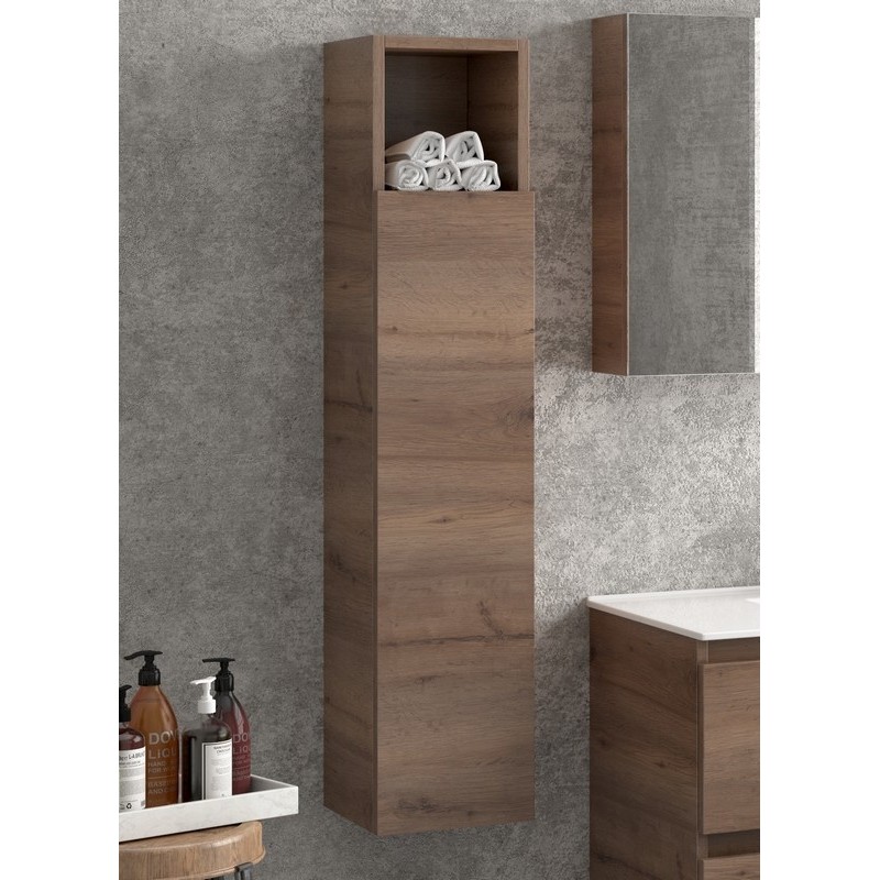 Composizione bagno sospesa 100cm: mobile con lavabo, specchio contenitore e colonna  TOD-100F kamalu - 10